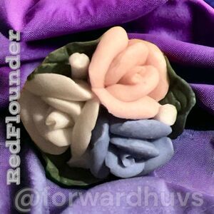 Small Hand Crafted Ceramic | Clay Floral Brooch